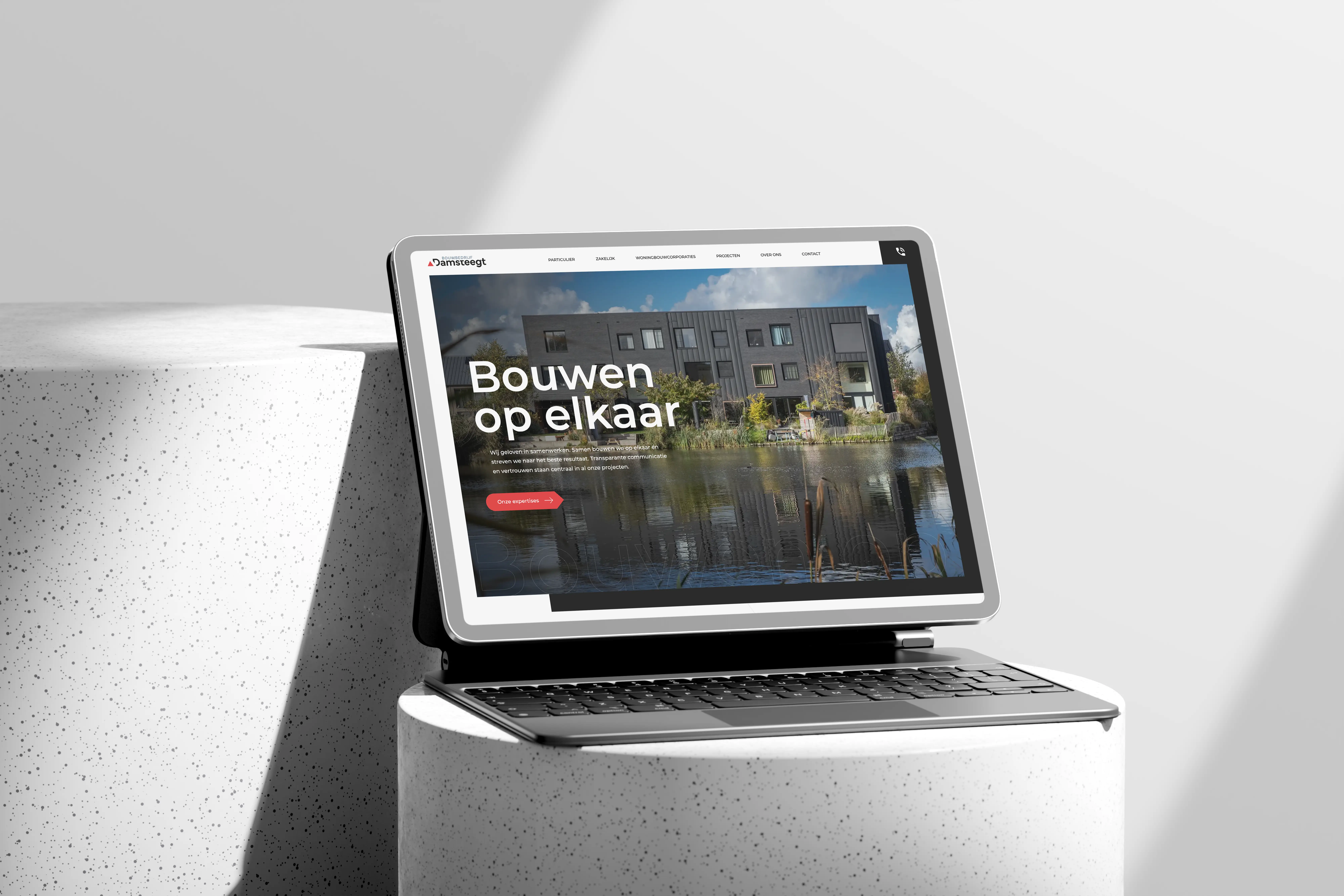 Bouwbedrijf Damsteegt header   home mockup